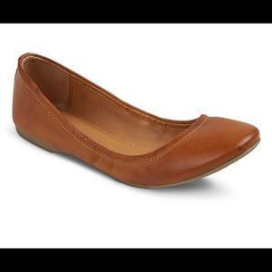 Faux leather ballet slipper flats